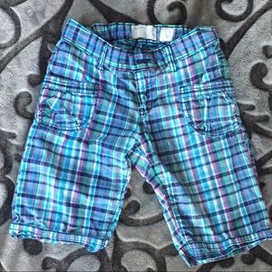 Old Navy girls plaid shorts size 10 adjstble waist